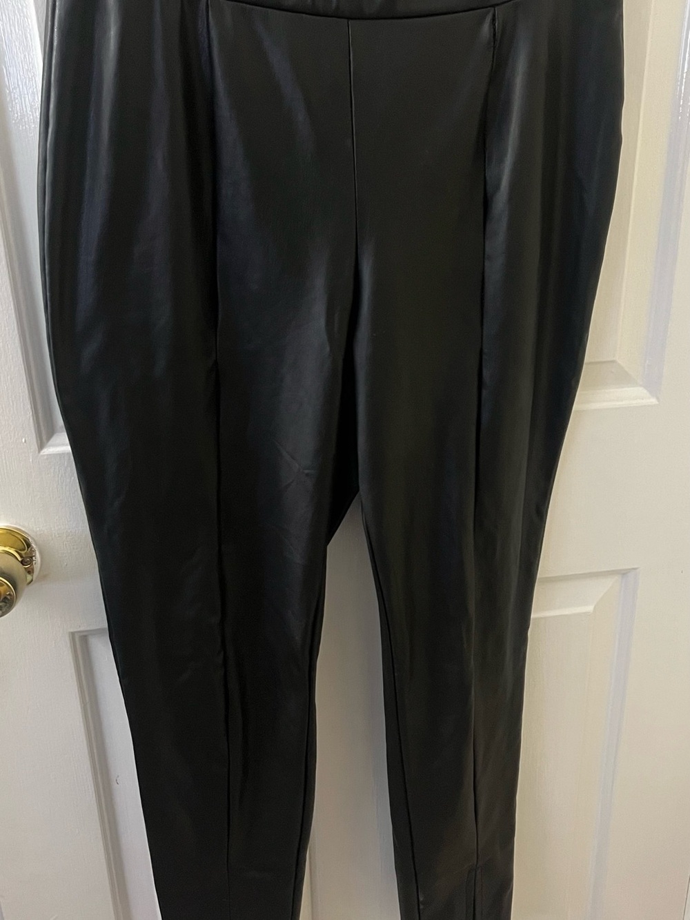 Black Faux Leather pants 1X